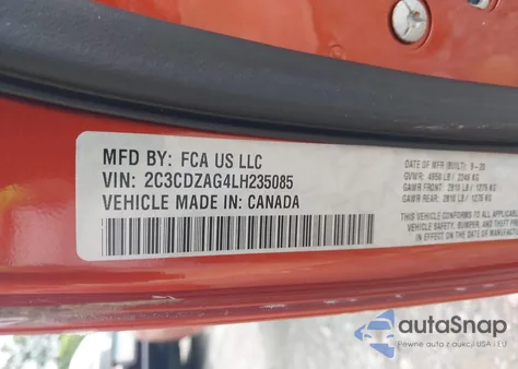 2020 Dodge Challenger Sxt from USA, damaged, VIN 2C3CDZAG4LH235085